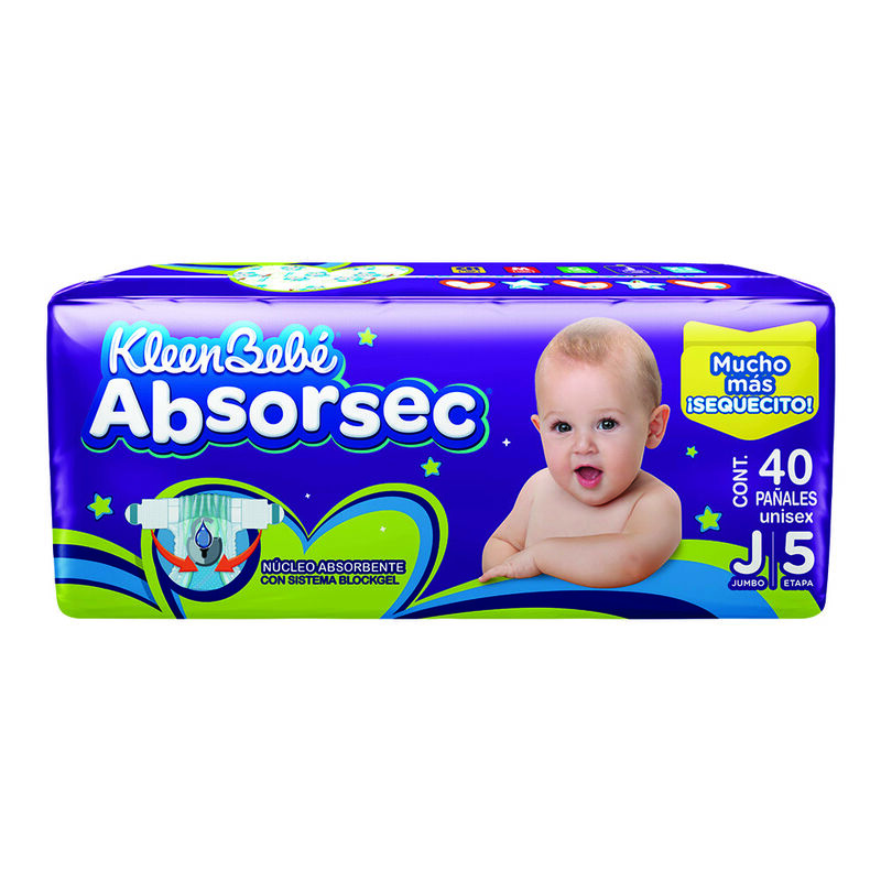 Kleenbebe Absorsec Jumbo 40 Pzas
