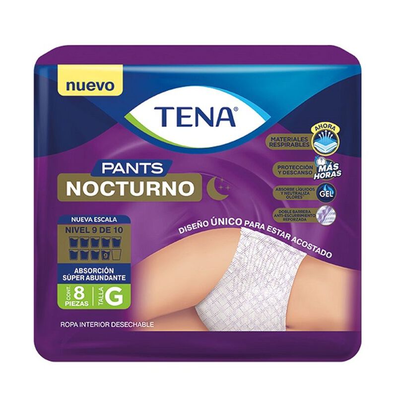 TENA ROPA INTERIOR PANTS NIGHT GRANDE 8 PZAS