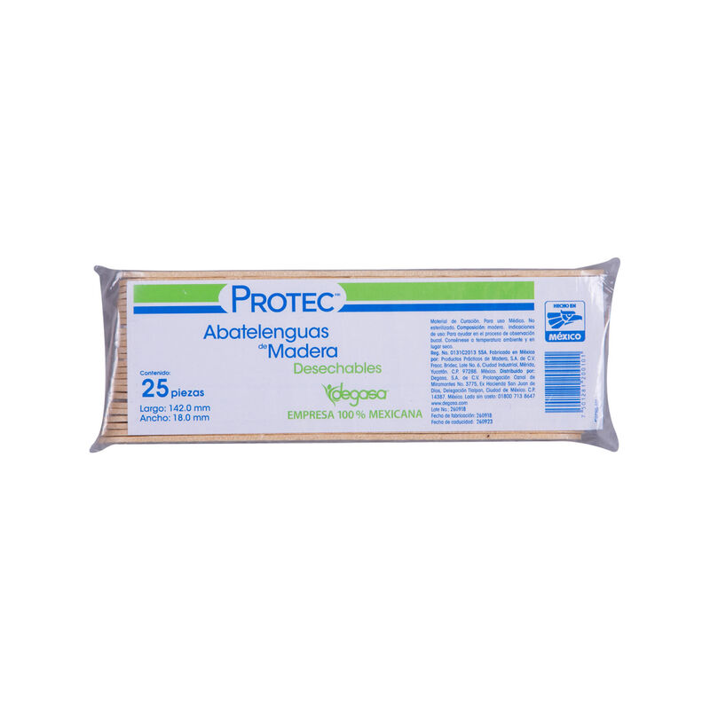 Protec Abatelenguas De Madera 25 Pzas