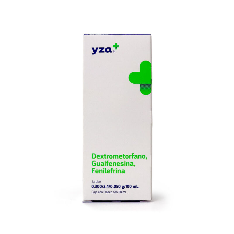 Yza DEXTROMETORFANO/GUAIFENESINA/FENILEFRINA .3G/2.4G/.05G/100Ml 118Ml