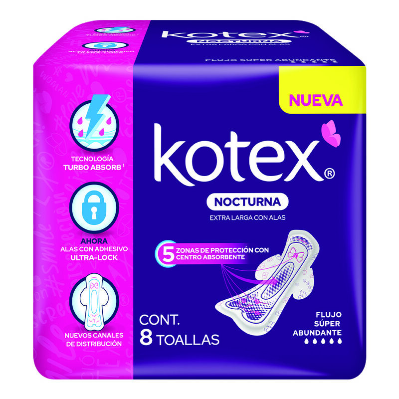 Kotex Nocturna C/A 8 Pzas