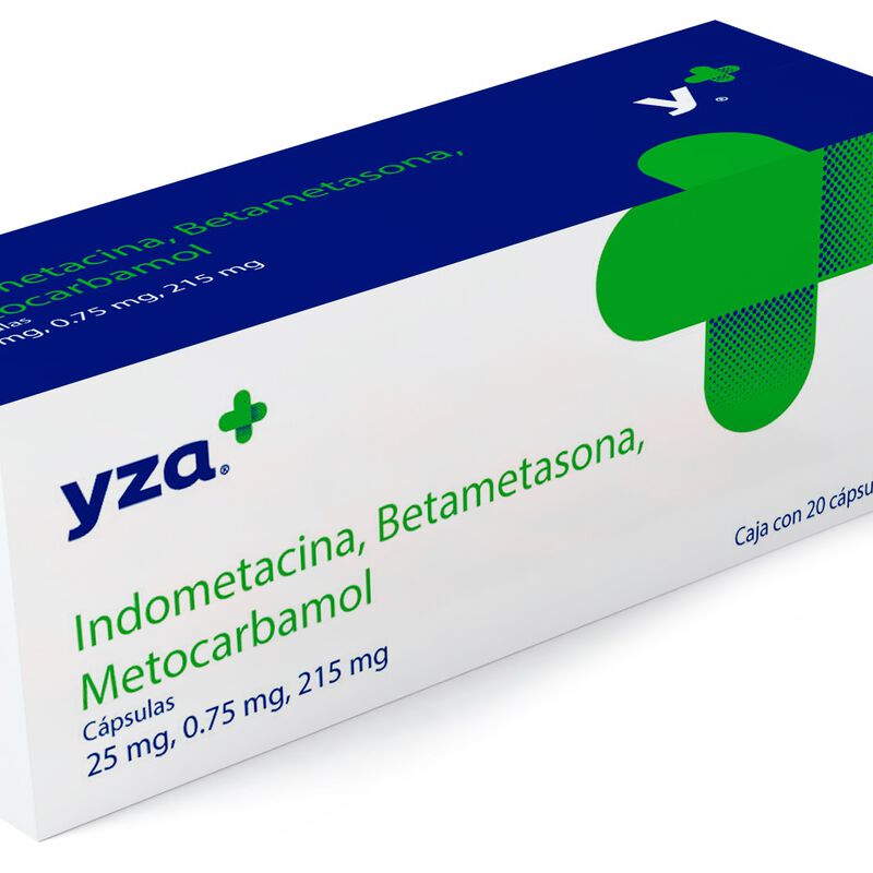 Yza Betametasona, Indometacina 25Mg/0.75Mg/215Mg 20 Tabs