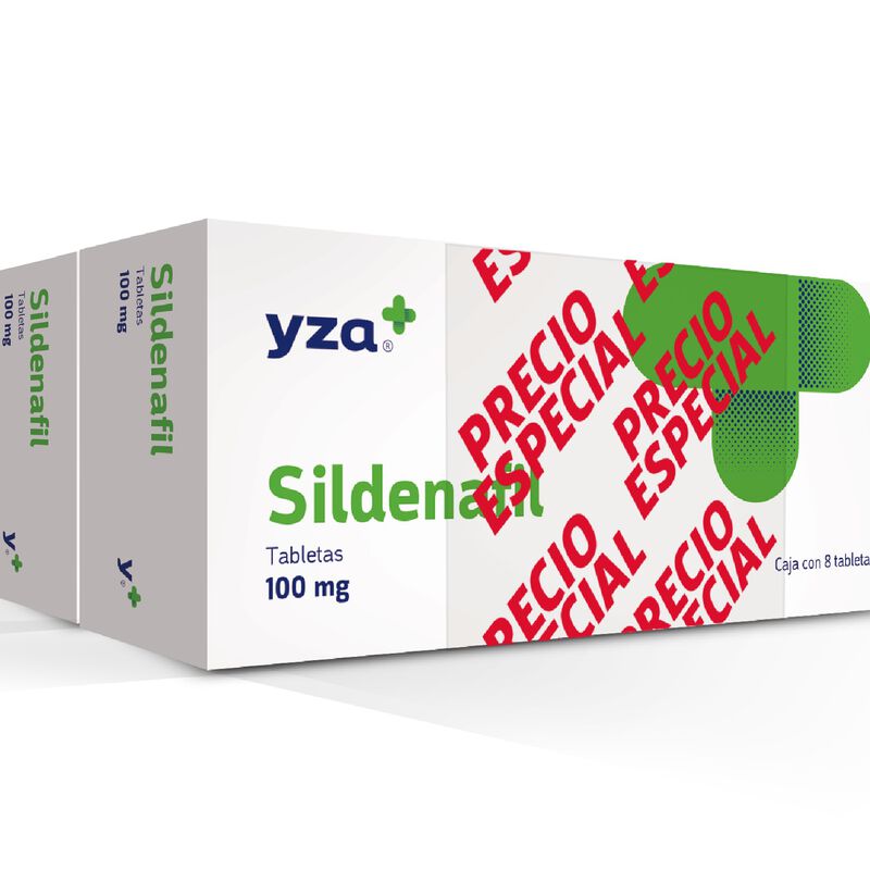 Yza Sildenafil Duo Pack 100Mg 2 Cajas Con 8 Tabletas C/U