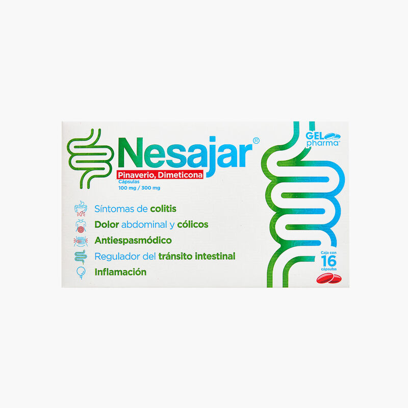 Nesajar Pinaverio, Dimeticona 16 cápsulas